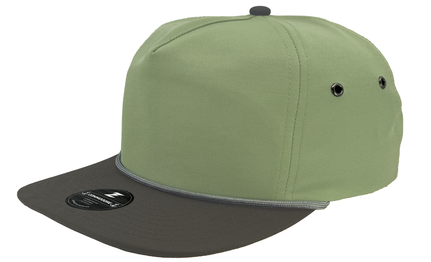 Sage Green - Charcoal bill - Grey rope