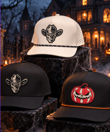 Halloween Glow Hats | Skull Cowboy & Jack-o’-Lantern Rope Caps