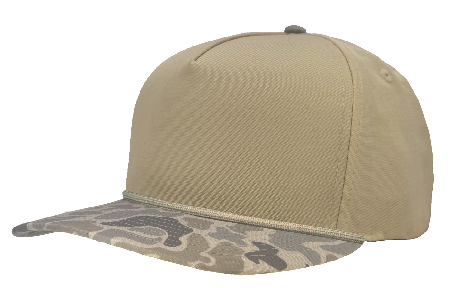 Khaki/Desert Old School Camo bill-Desert rope